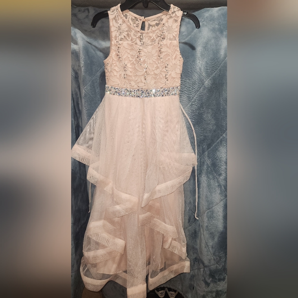 Girls Formal  Sequin Lace Maxi Dress Size 7